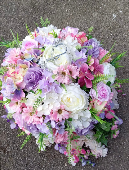 Deluxe Mixed Artificial Floral Hanging Basket