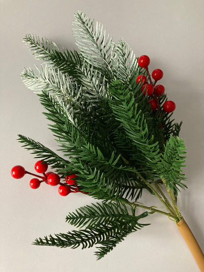 Snowy Tipped, Berry Spruce Bunch