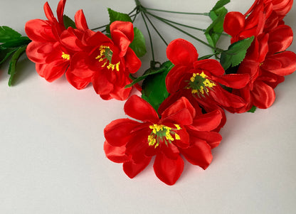 Red Dahlia Bunch