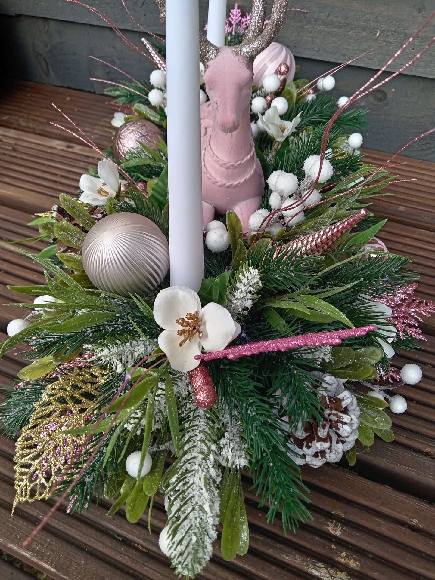 Pink Stag Floral Table Display