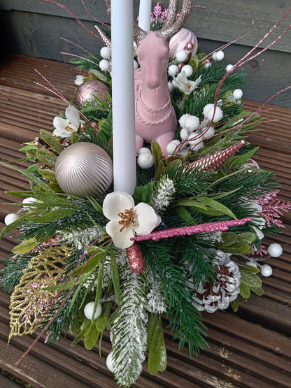 Pink Stag Floral Table Display