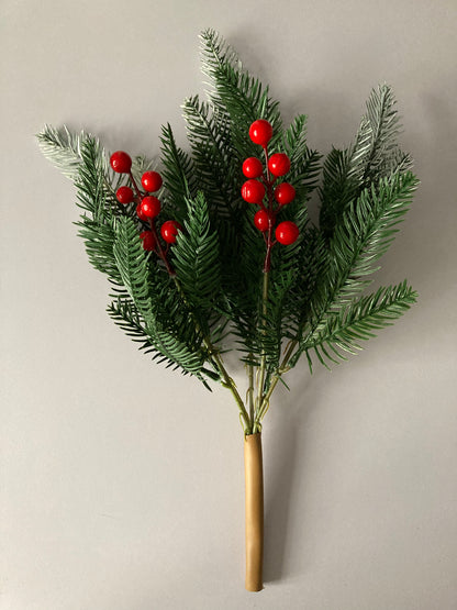 Snowy Tipped, Berry Spruce Bunch