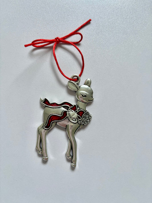 Silver Reindeer Christmas Tree Hanging Decoration