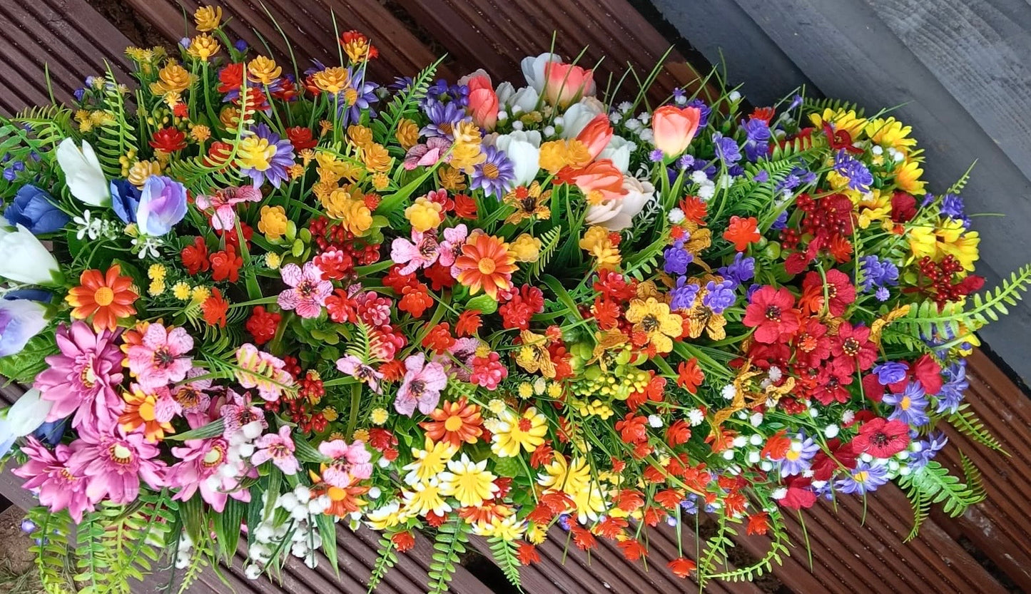 Flourishing Mixed Colour Window Box Planter