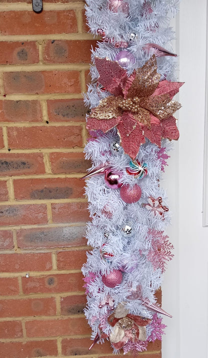 5ft Pink & White Artificial Garland