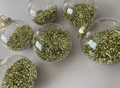 6Pck Gold Baubles