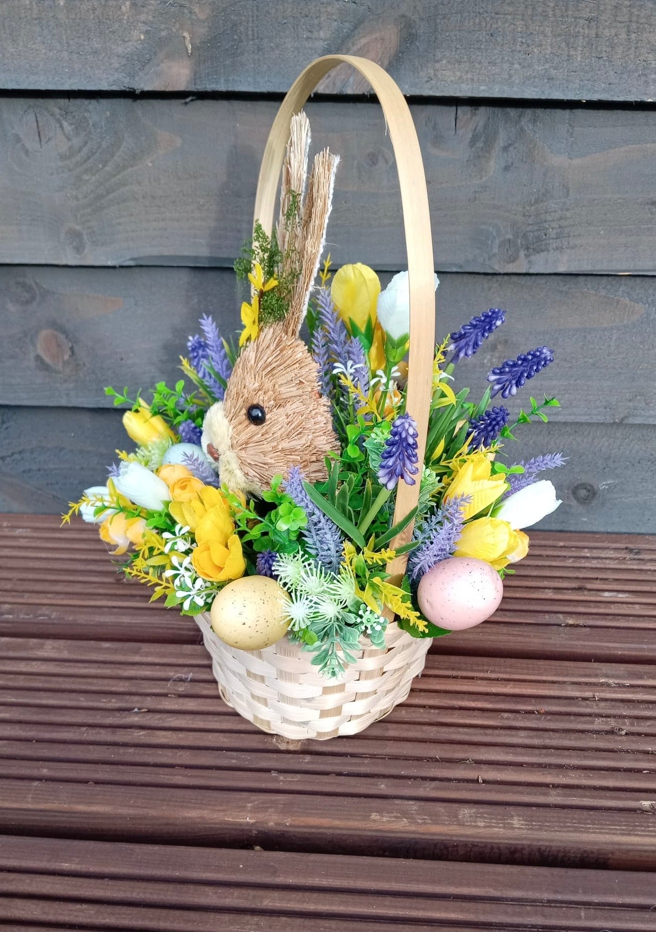 Easter Bunny Woven Handled Basket