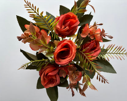 Terracotta Rosebud & Hydrangea Bunch