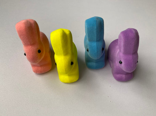 4pk Mixed Flocked Mini Bunnies