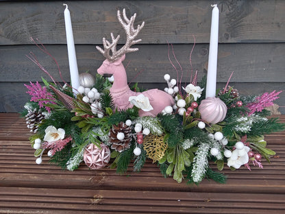 Pink Stag Floral Table Display