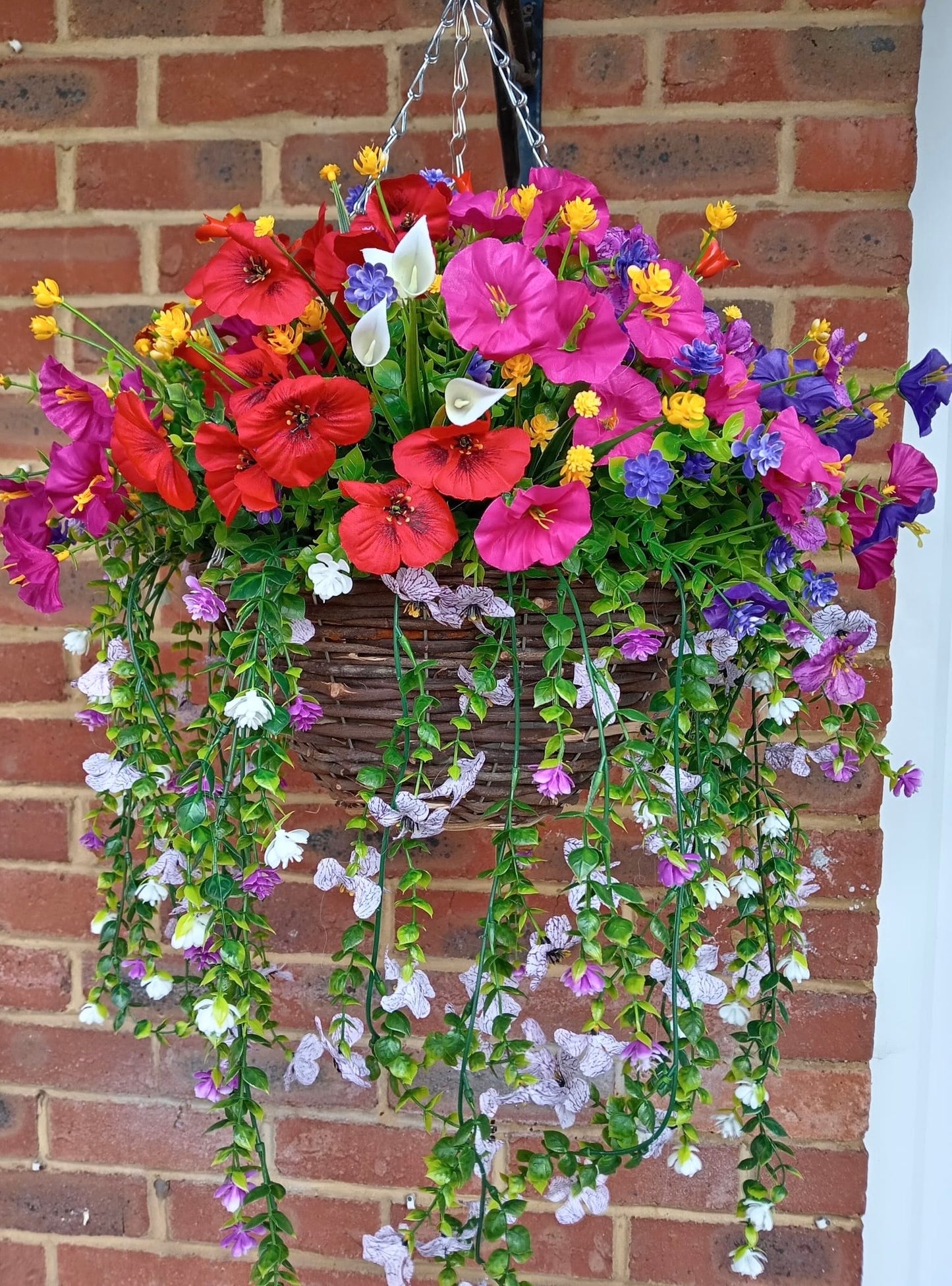Bright Mixed Floral Hanging Basket