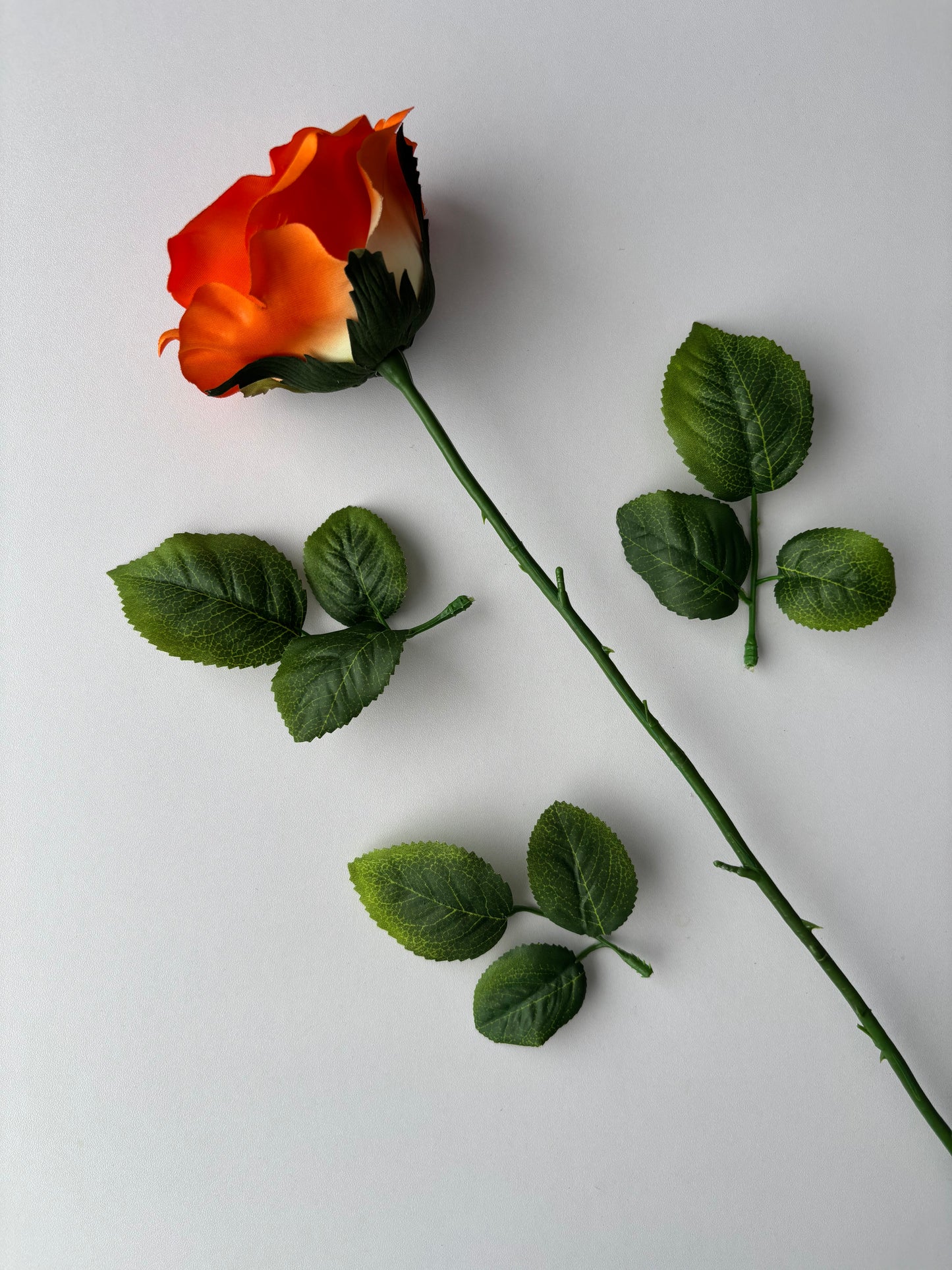 67cm Orange Rose Single Long Stem
