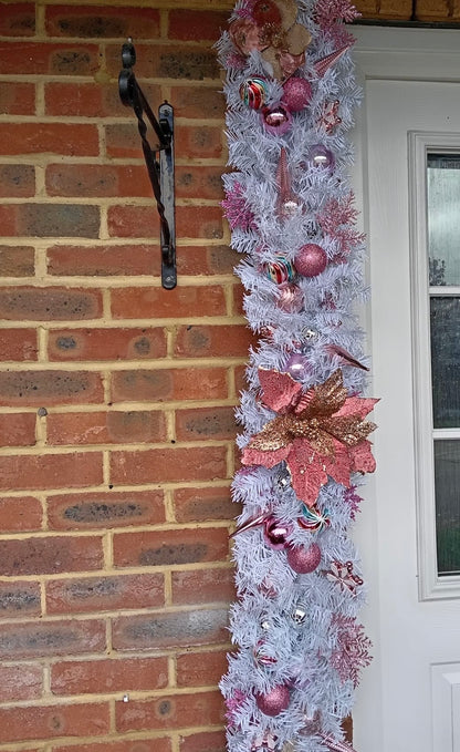 5ft Pink & White Artificial Garland