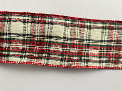 10yrds x 63mm Wired Edge Tartan Ribbon