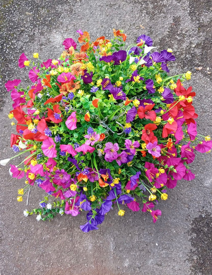 Bright Mixed Floral Hanging Basket