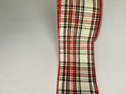 10yrds x 63mm Wired Edge Tartan Ribbon