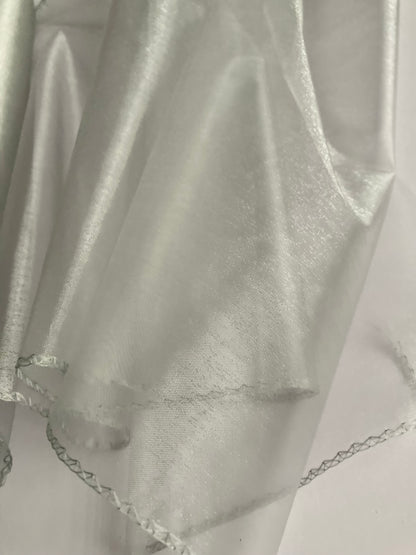 9M x 40cm Silver Organza Roll