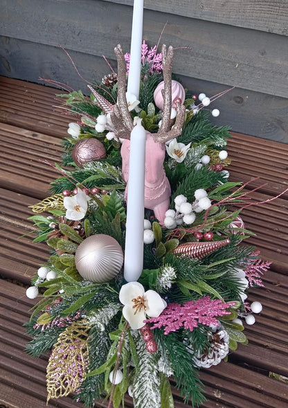 Pink Stag Floral Table Display