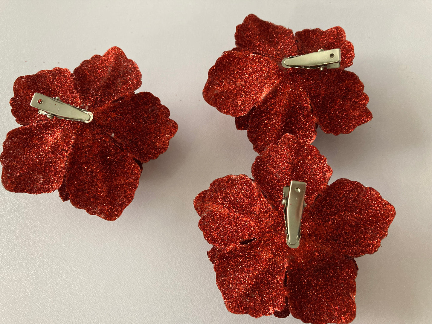 3pk Red Rose Clip