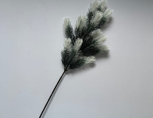 White Tipped Frosted Spruce Stem | 13 Piece Detachable Foliage Stem