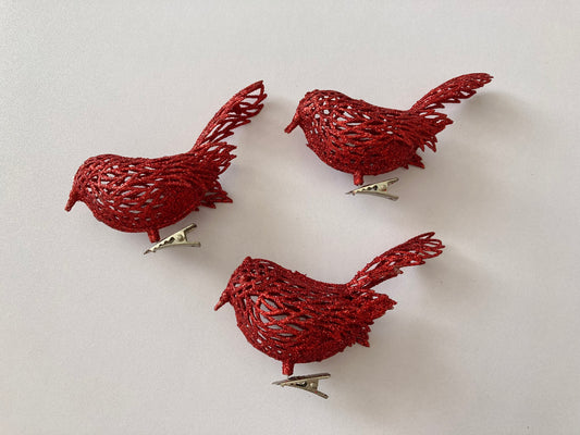 3pk Red Robin Decoration