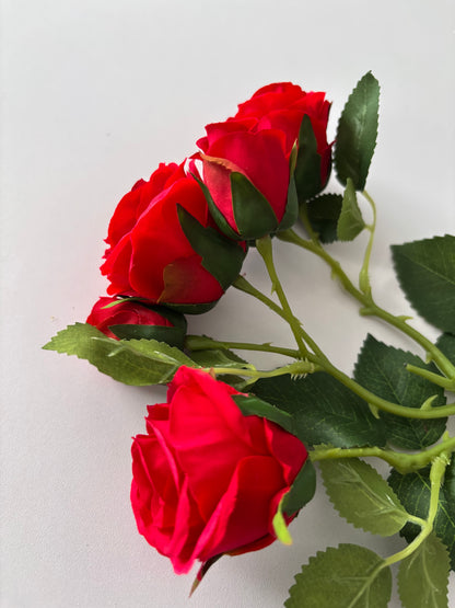 Red Rose Mixed Bud Spray