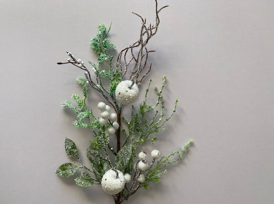 Apple & Berry Snowy Christmas Pick