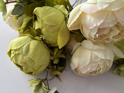Large Cream & Green Peony & Hydrangea Bouquet