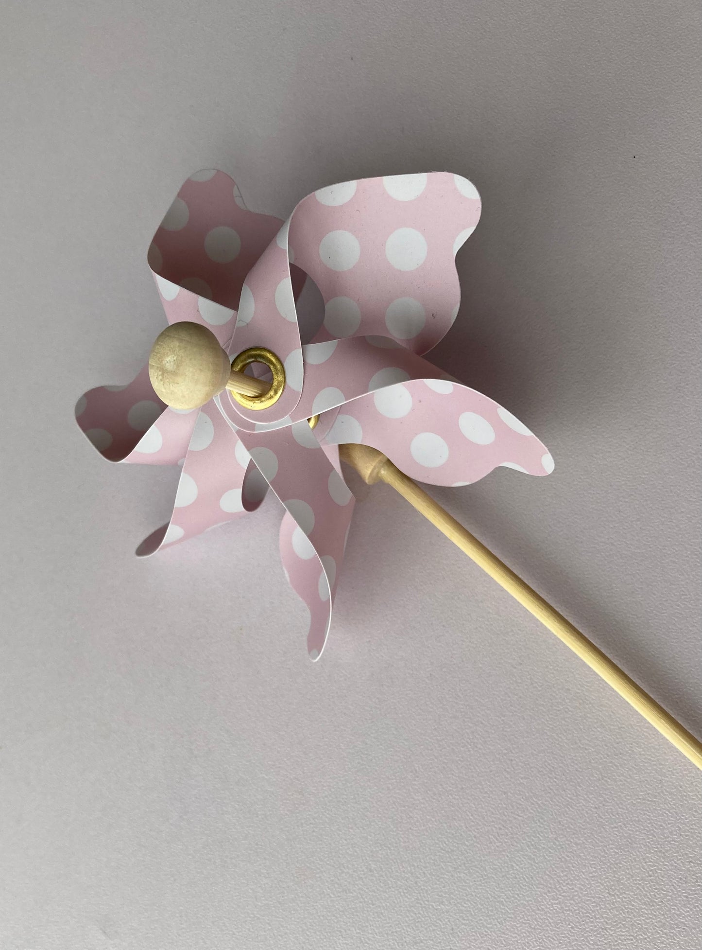 3pk Pink Polka Dot Windmill Picks