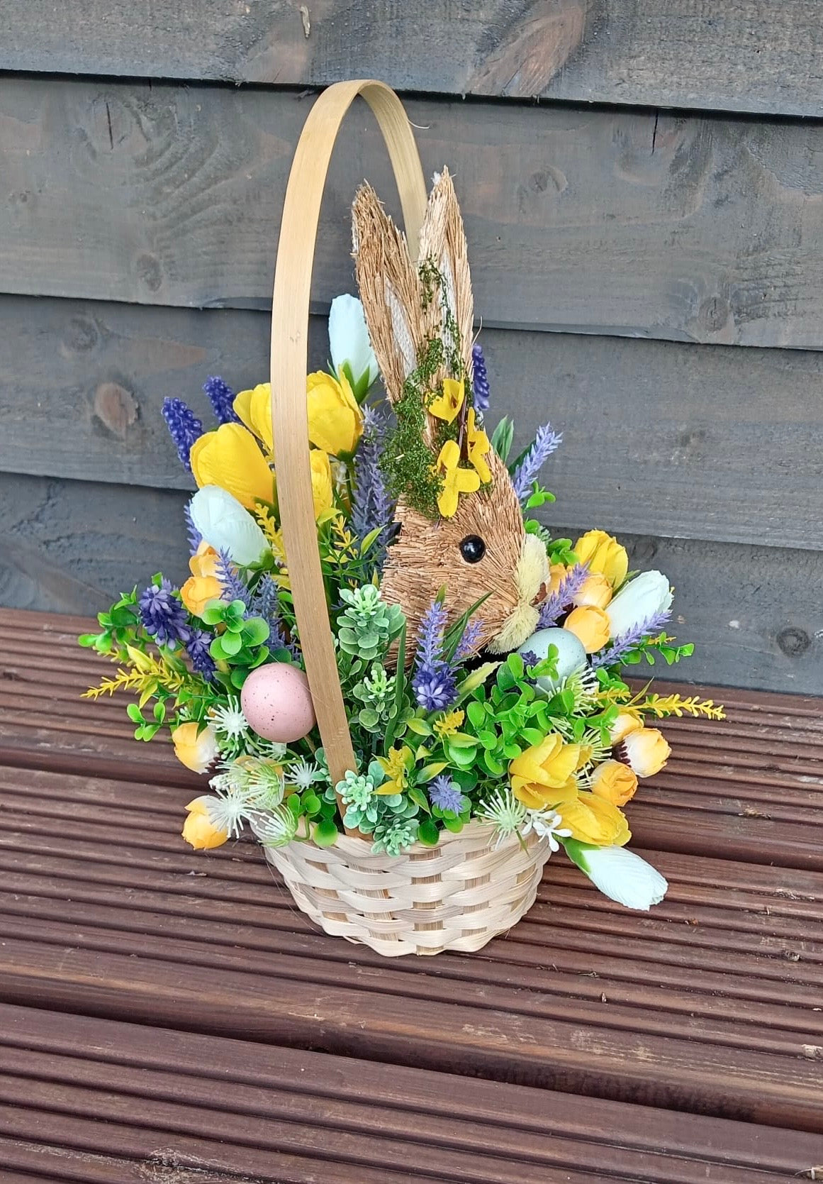 Easter Bunny Woven Handled Basket