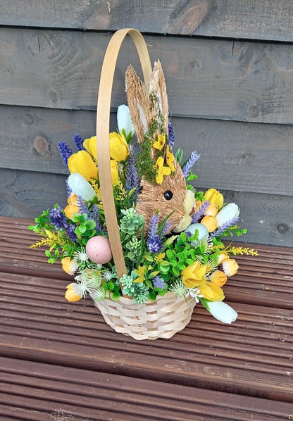 Easter Bunny Woven Handled Basket