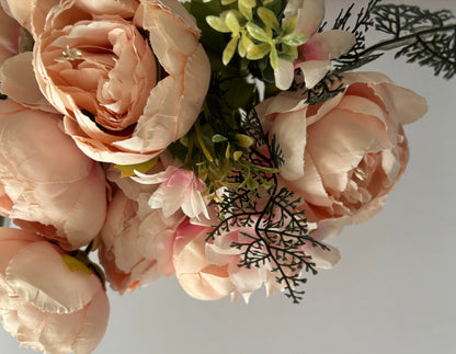 Large Peach Peony & Hydrangea Bunch