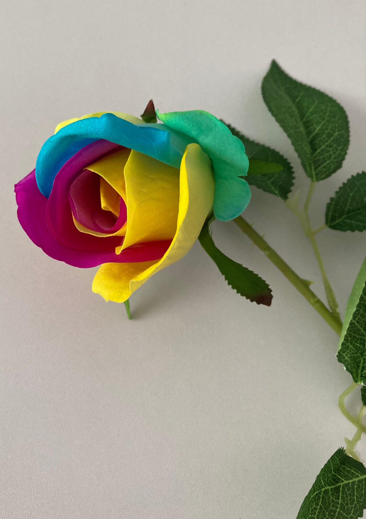 55cm Velvet Rainbow Rosebud