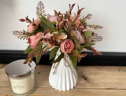 Dusky Pink & Purple Ranunculi & Hydrangea Bunch
