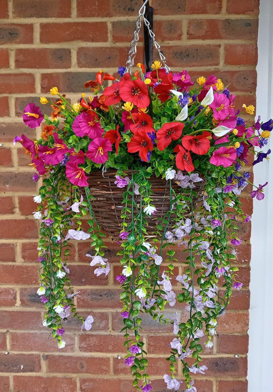 Bright Mixed Floral Hanging Basket