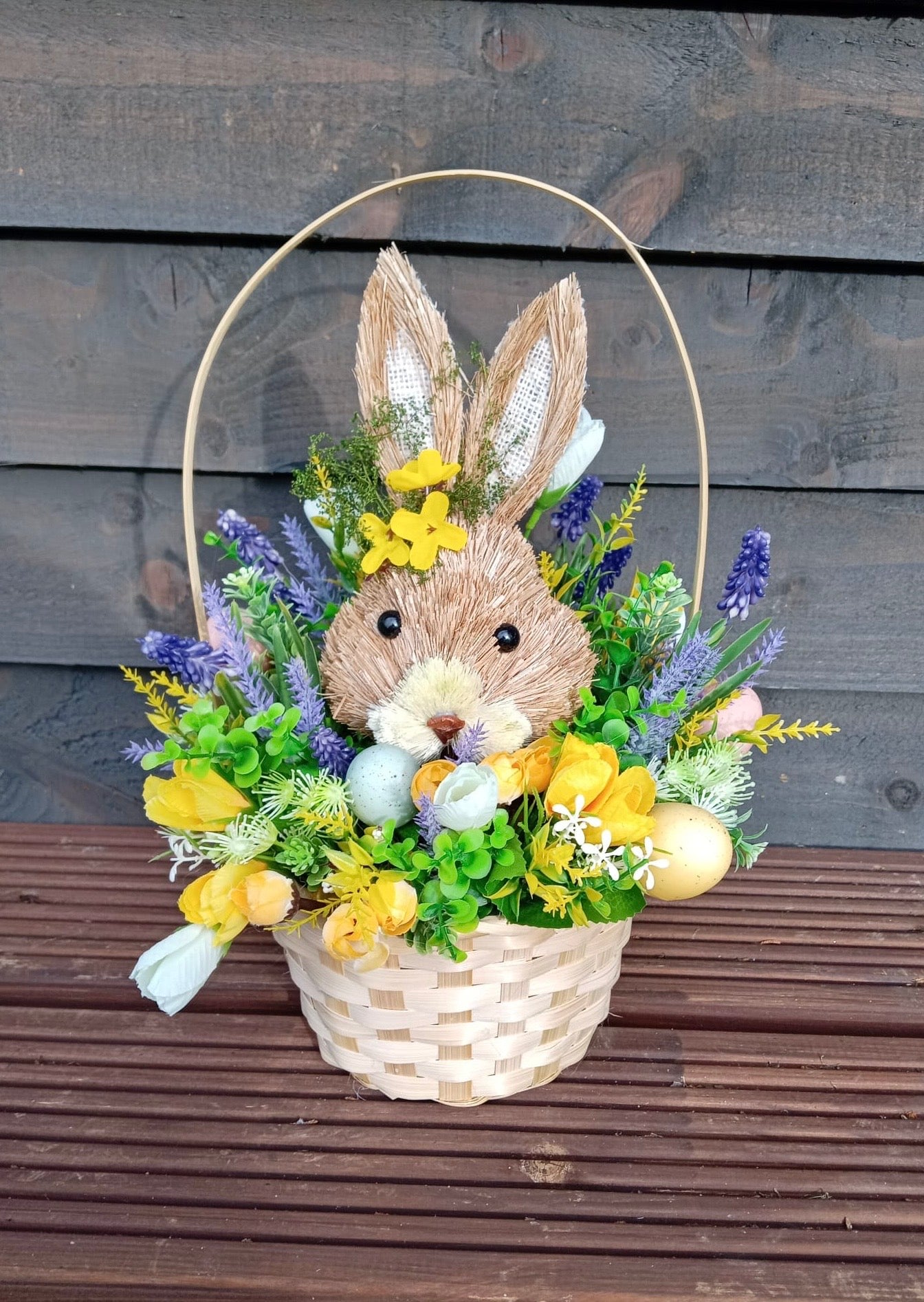 Easter Bunny Woven Handled Basket