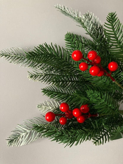 Snowy Tipped, Berry Spruce Bunch
