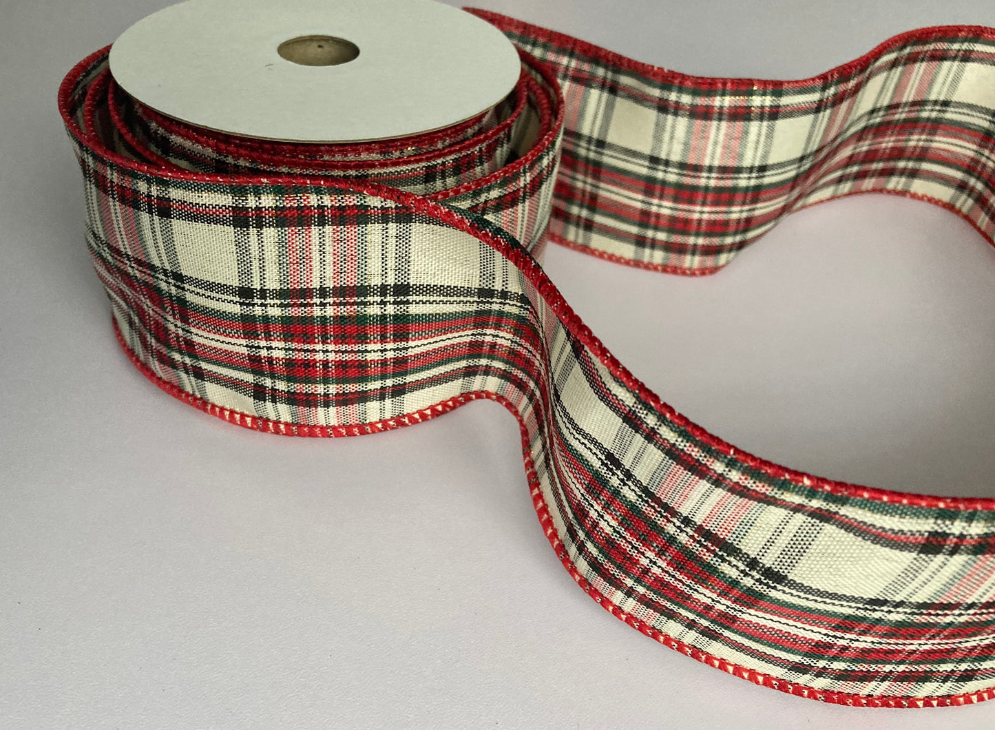 10yrds x 63mm Wired Edge Tartan Ribbon
