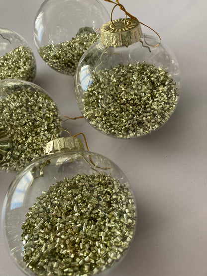 6Pck Gold Baubles