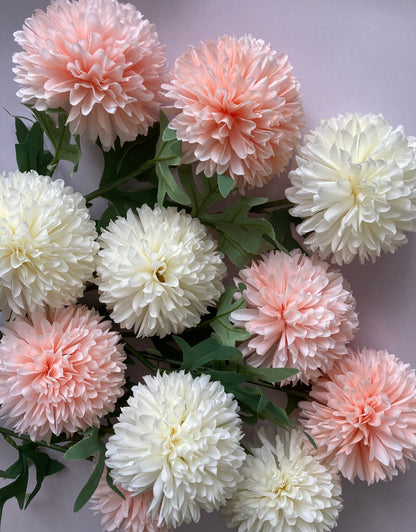 Soft Peach Large Chrysanthemum Pom Pom