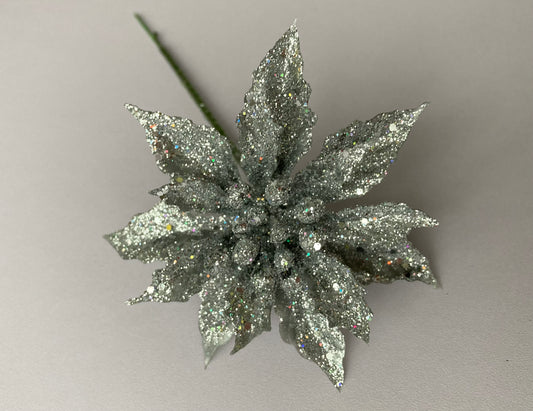 Silver Small Poinsettia Stem