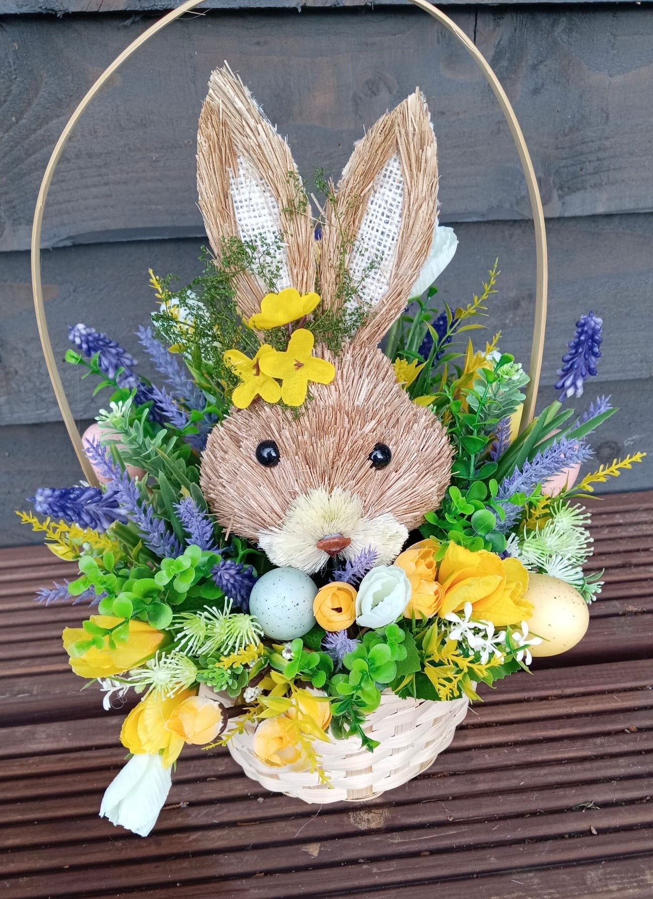 Easter Bunny Woven Handled Basket