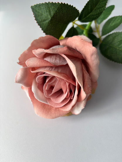 Dusky Pink Velvet Rose Stem