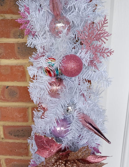 5ft Pink & White Artificial Garland