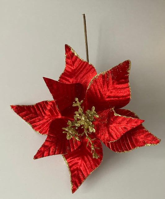 Red Velvet Poinsettia Stem