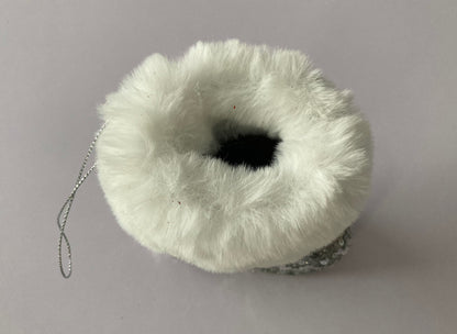Silver & White Santa Boot Bauble