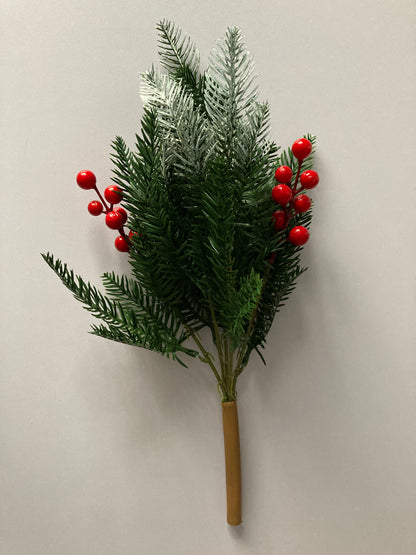 Snowy Tipped, Berry Spruce Bunch