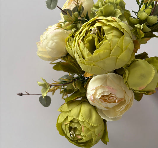 Large Cream & Green Peony & Hydrangea Bouquet
