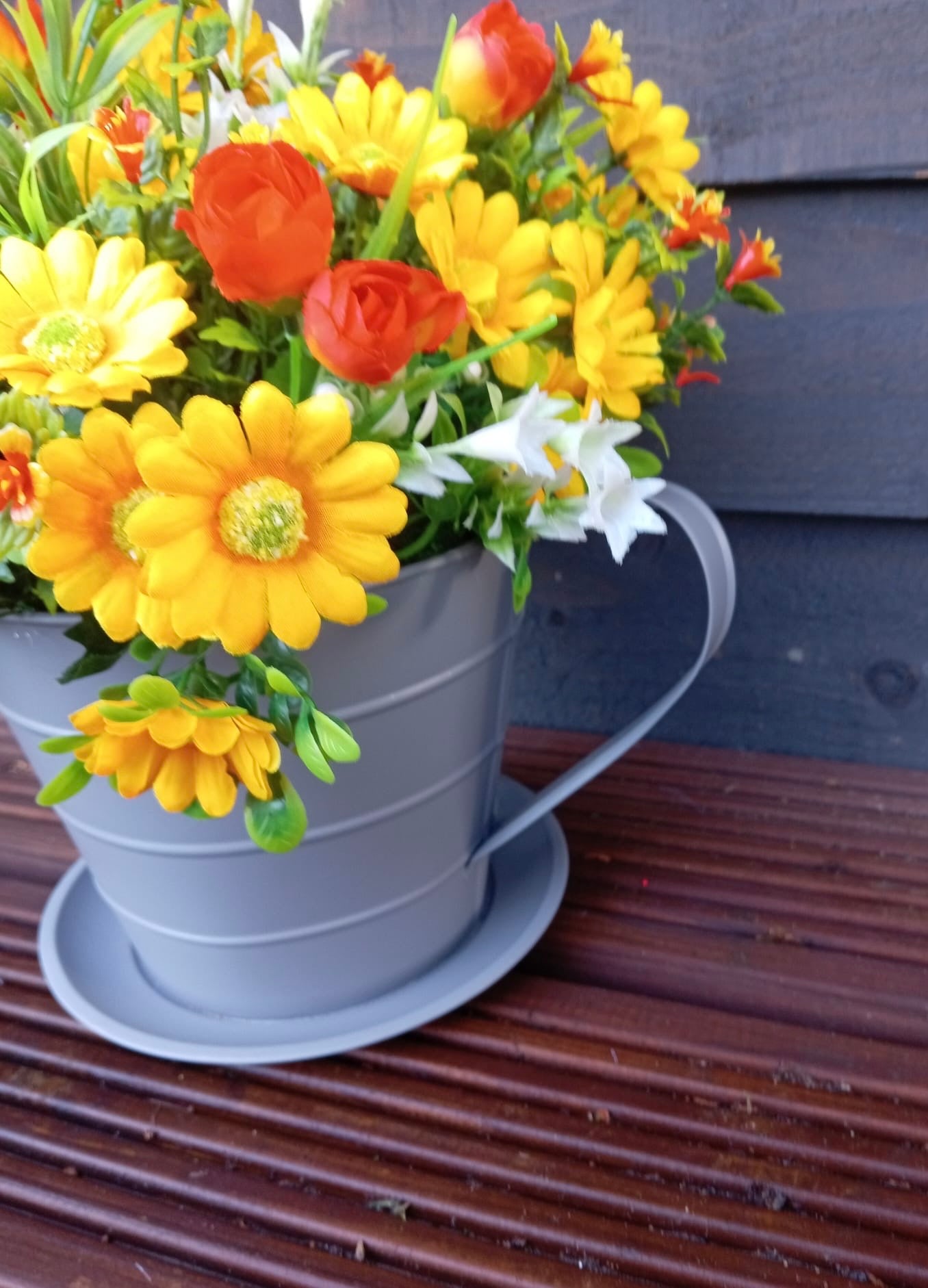 Spring Grey Teacup Plant Pot