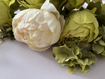 Large Cream & Green Peony & Hydrangea Bouquet